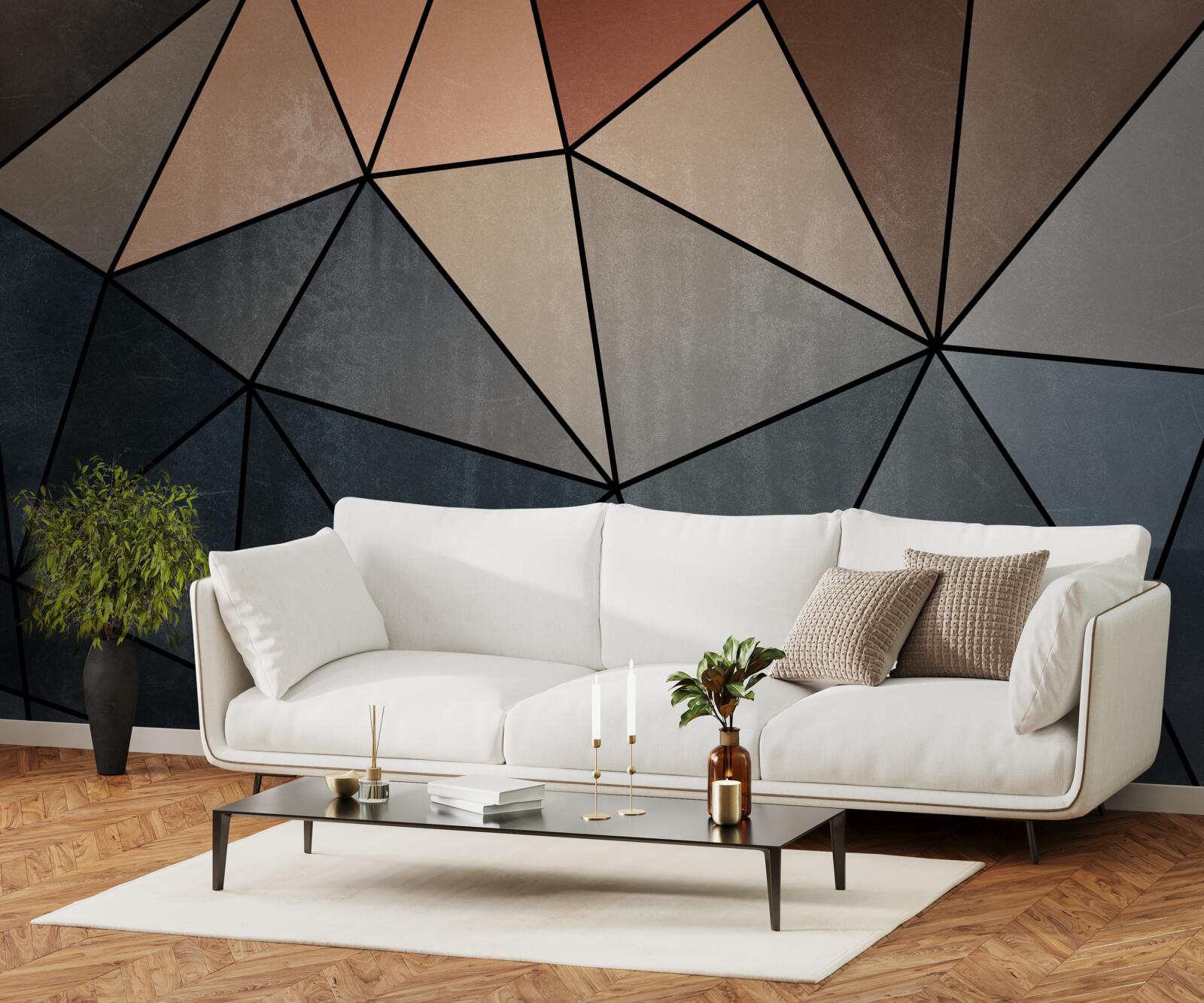 Fototapeta trojrozmerné drevené figúrky v jemných odtieňoch