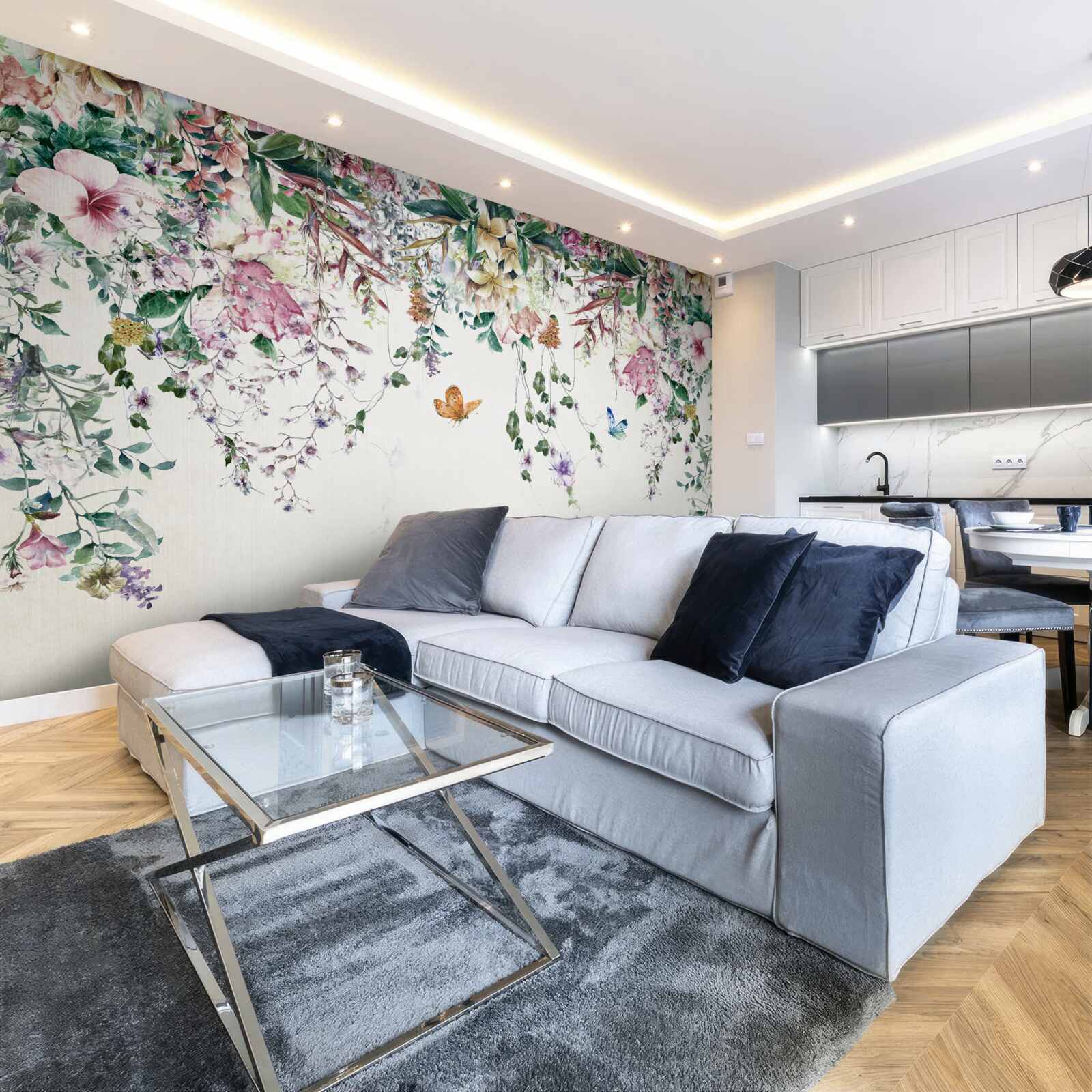 Fototapeta záhrada, kde v lete kvitnú hlinené rastliny