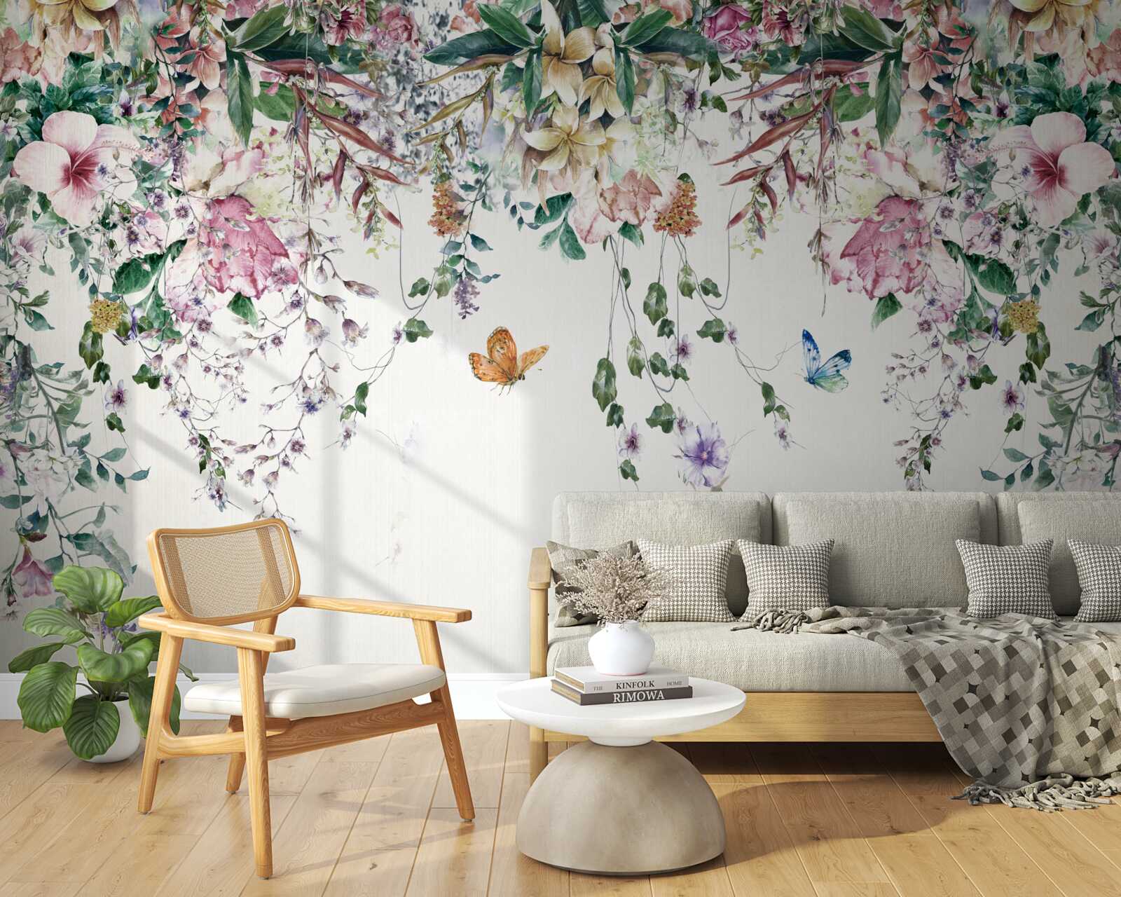 Fototapeta záhrada, kde v lete kvitnú hlinené rastliny