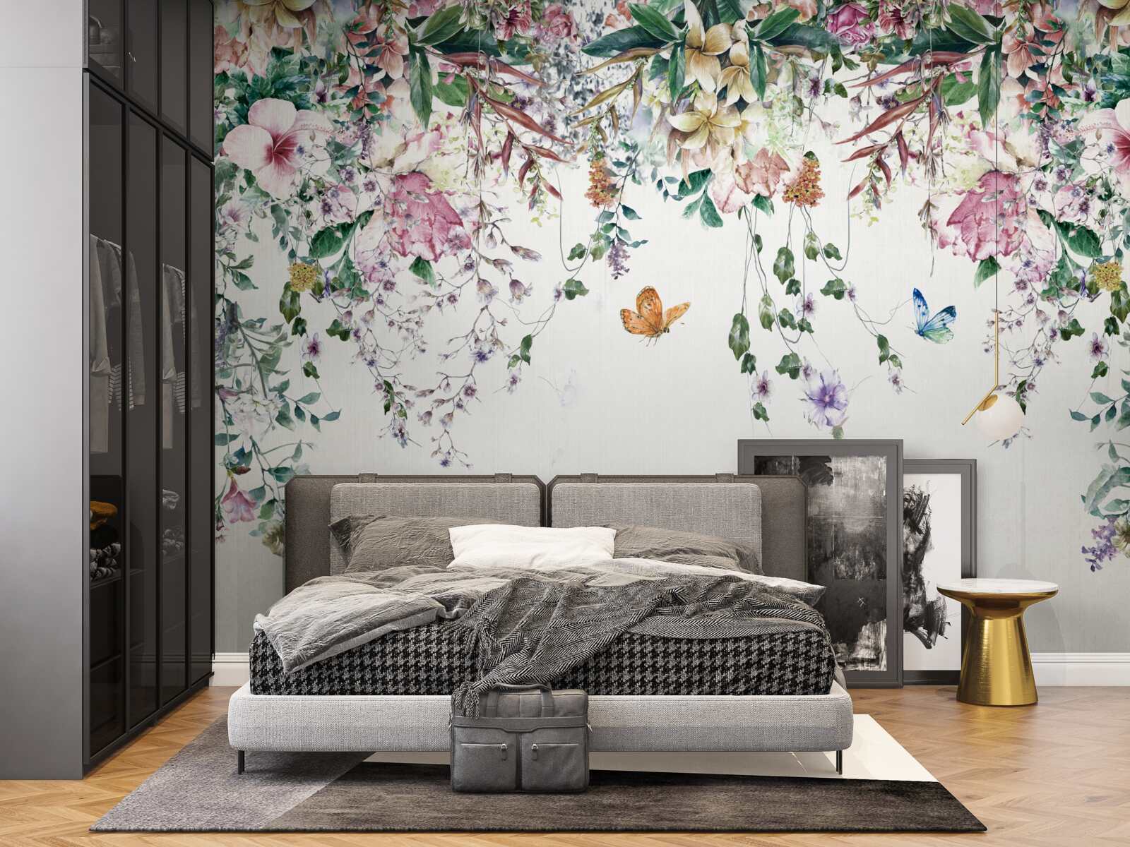 Fototapeta záhrada, kde v lete kvitnú hlinené rastliny