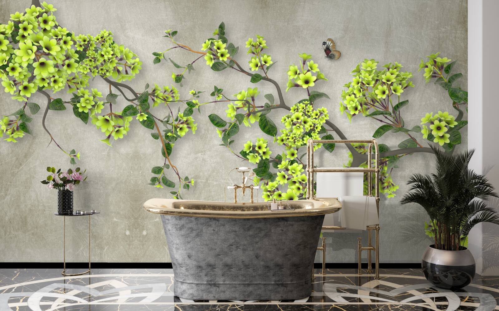 Fototapeta konárik magnólie posiaty sviežimi zelenými púčikmi