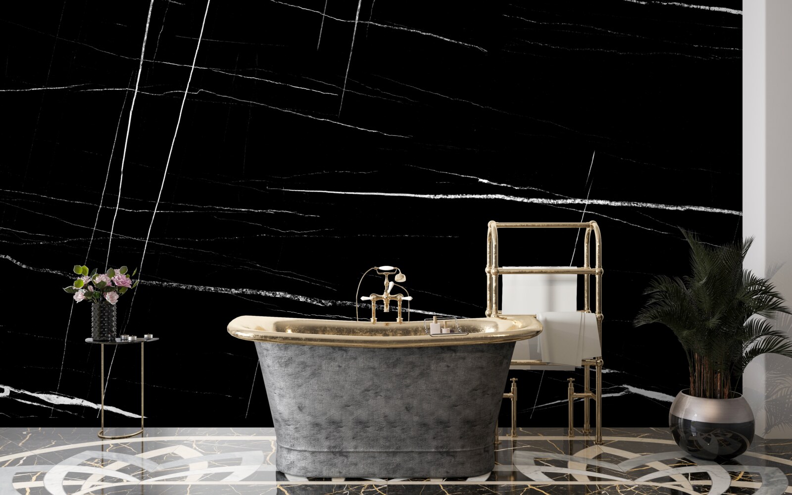 Fototapeta tmavé pozadie s bielymi rozmazanými čiarami