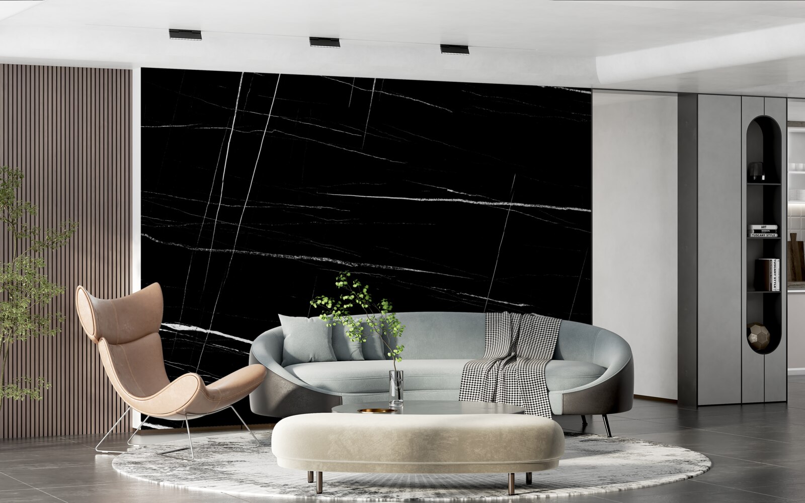 Fototapeta tmavé pozadie s bielymi rozmazanými čiarami