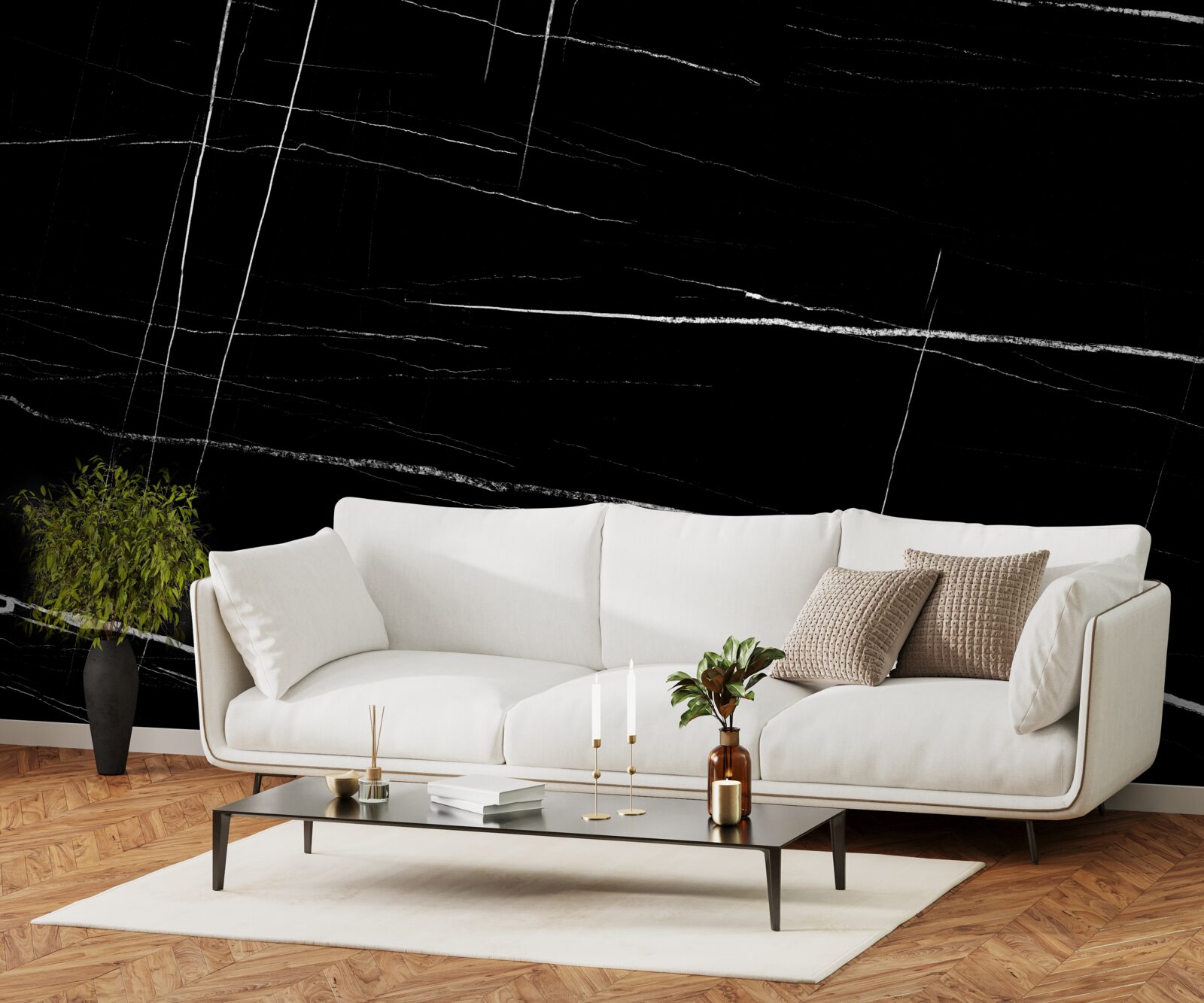 Fototapeta tmavé pozadie s bielymi rozmazanými čiarami