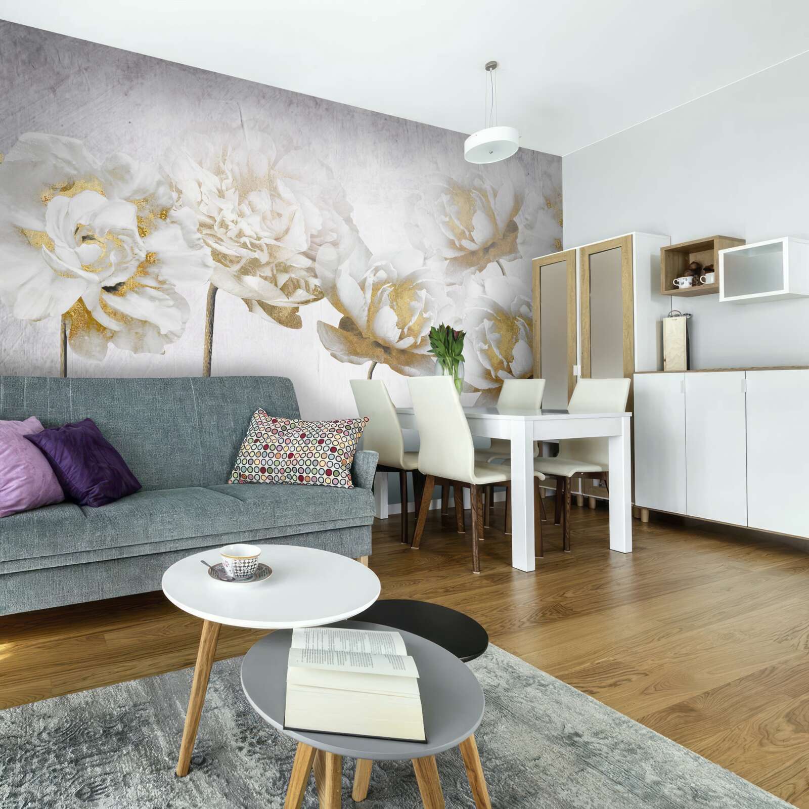 Fototapeta elegantné rastliny zo zlata a hodvábu