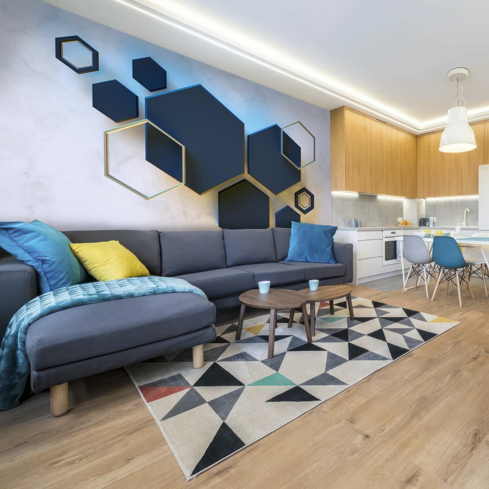 Fototapeta plávajúce čierne šesťuholníky