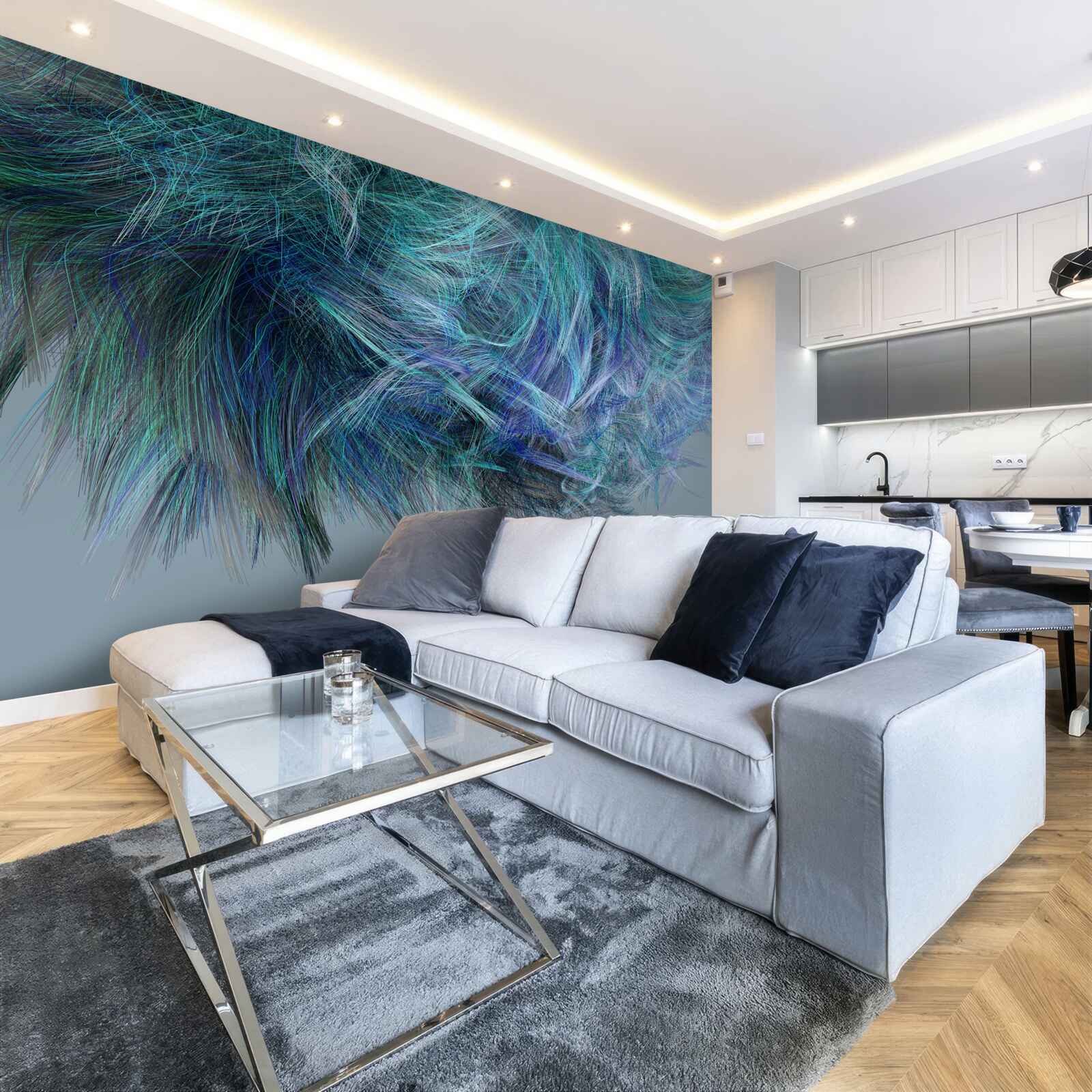 Fototapeta nezvyčajná kytica z viacfarebného peria