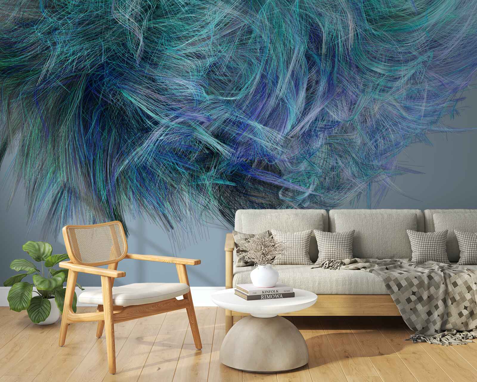 Fototapeta nezvyčajná kytica z viacfarebného peria