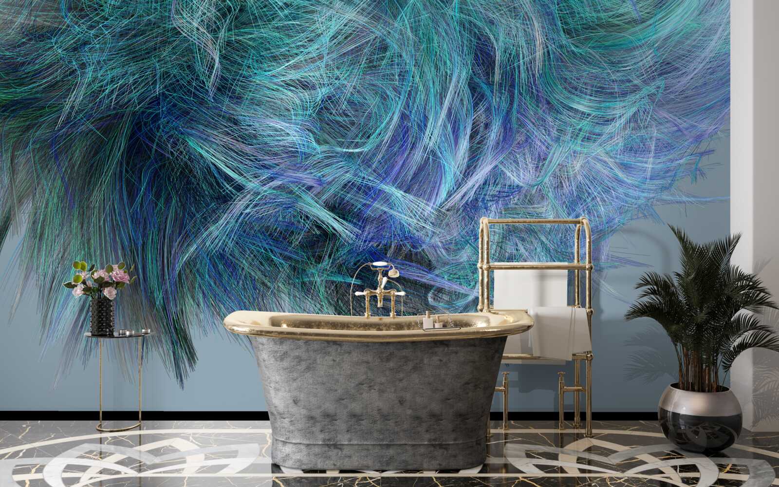 Fototapeta nezvyčajná kytica z viacfarebného peria