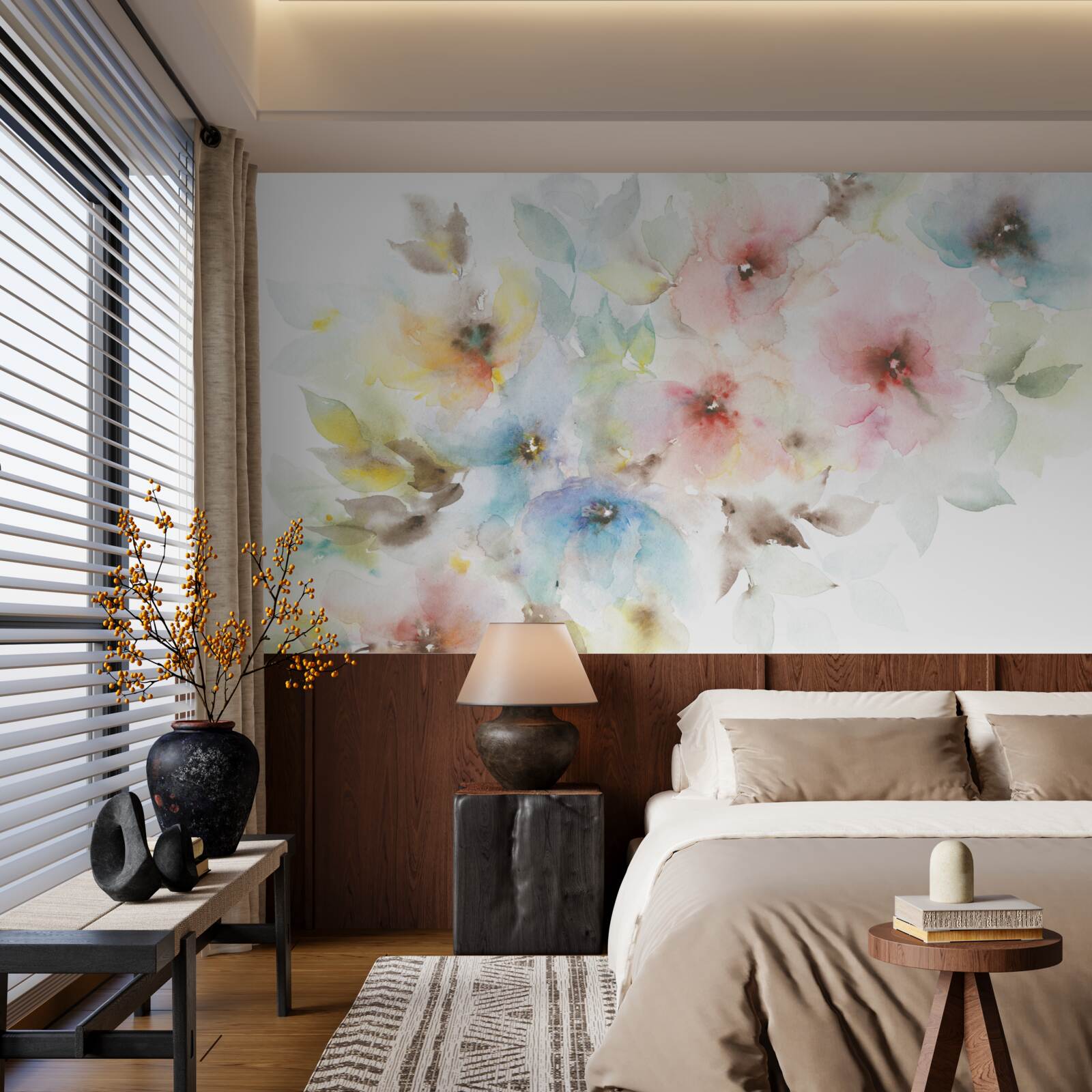 Fototapeta svetlé letné púčiky kvitnú na jednom konári