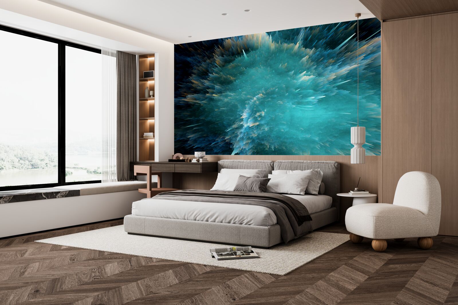 Fototapeta záblesk živej tyrkysovej pigmentácie