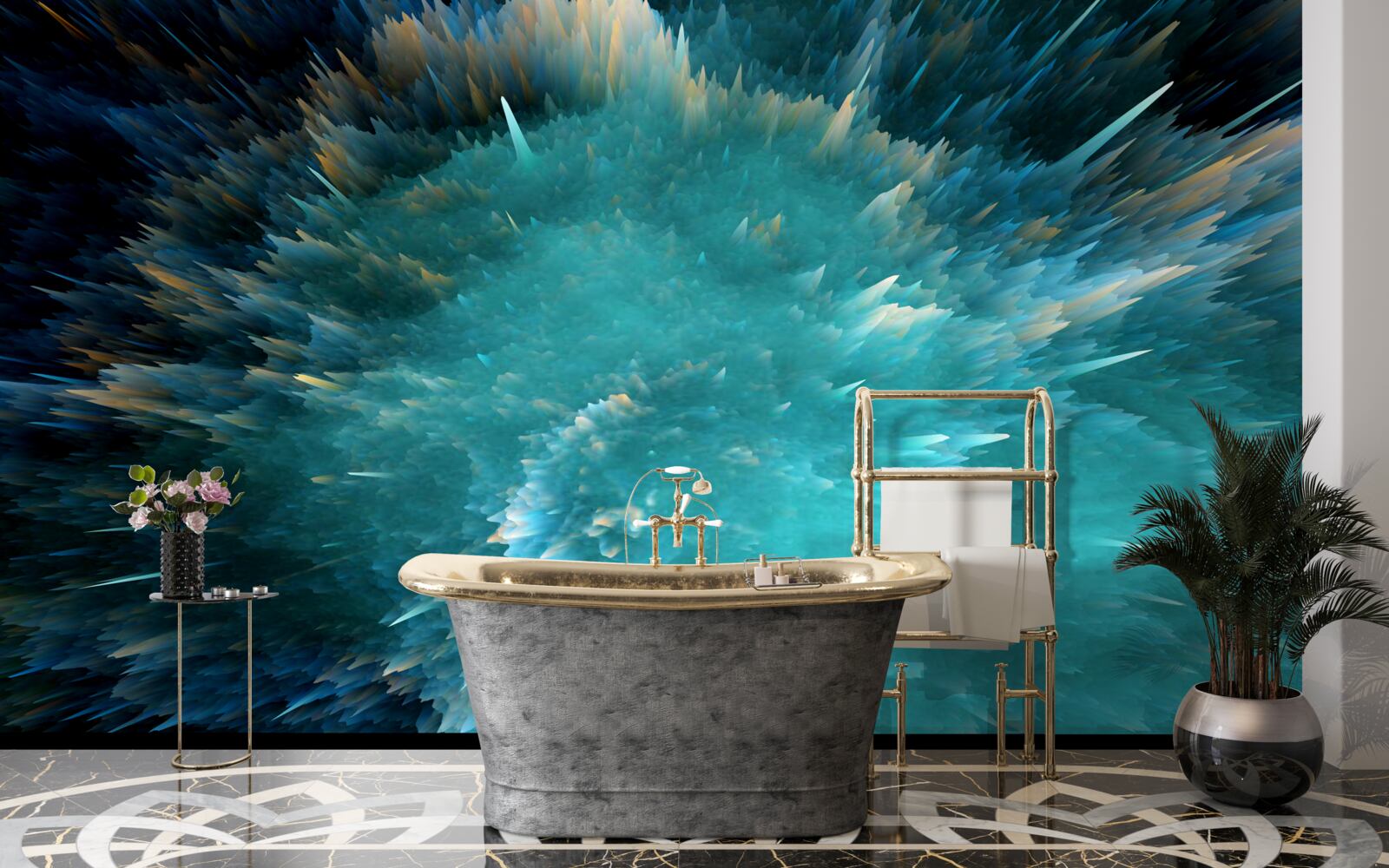 Fototapeta záblesk živej tyrkysovej pigmentácie