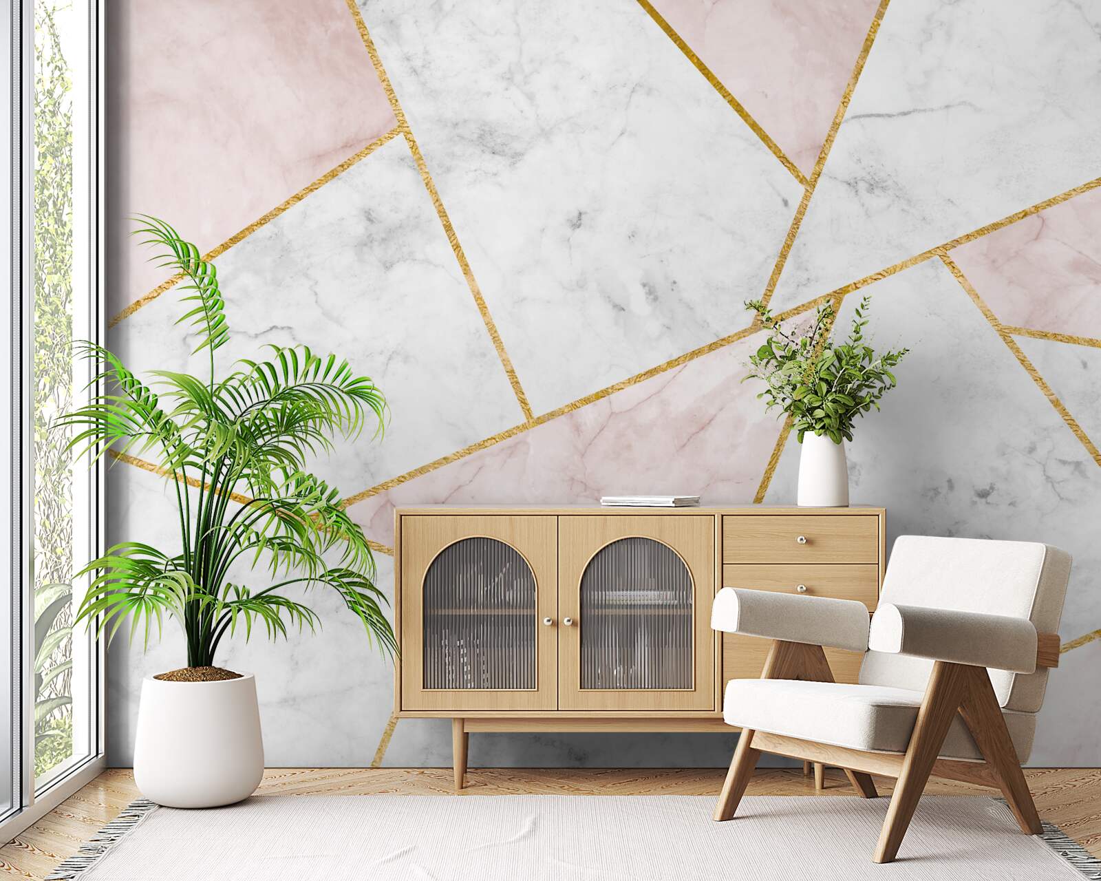 Fototapeta sivý mramor s rovnomernými uhlami