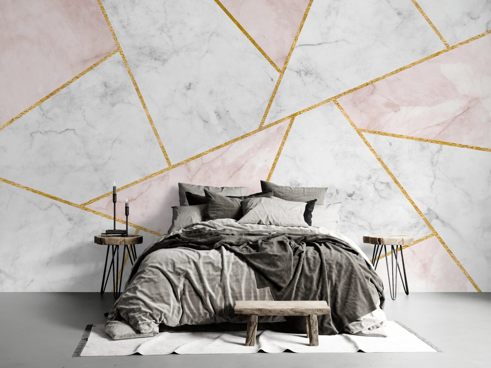 Fototapeta sivý mramor s rovnomernými uhlami