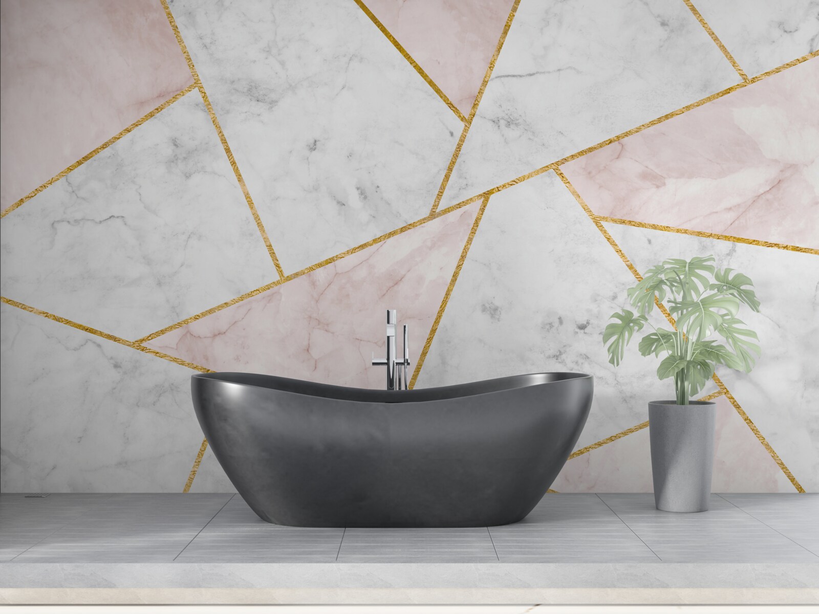 Fototapeta sivý mramor s rovnomernými uhlami