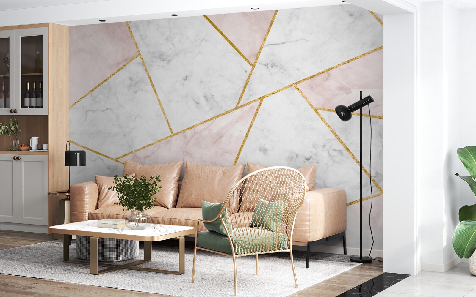 Fototapeta sivý mramor s rovnomernými uhlami