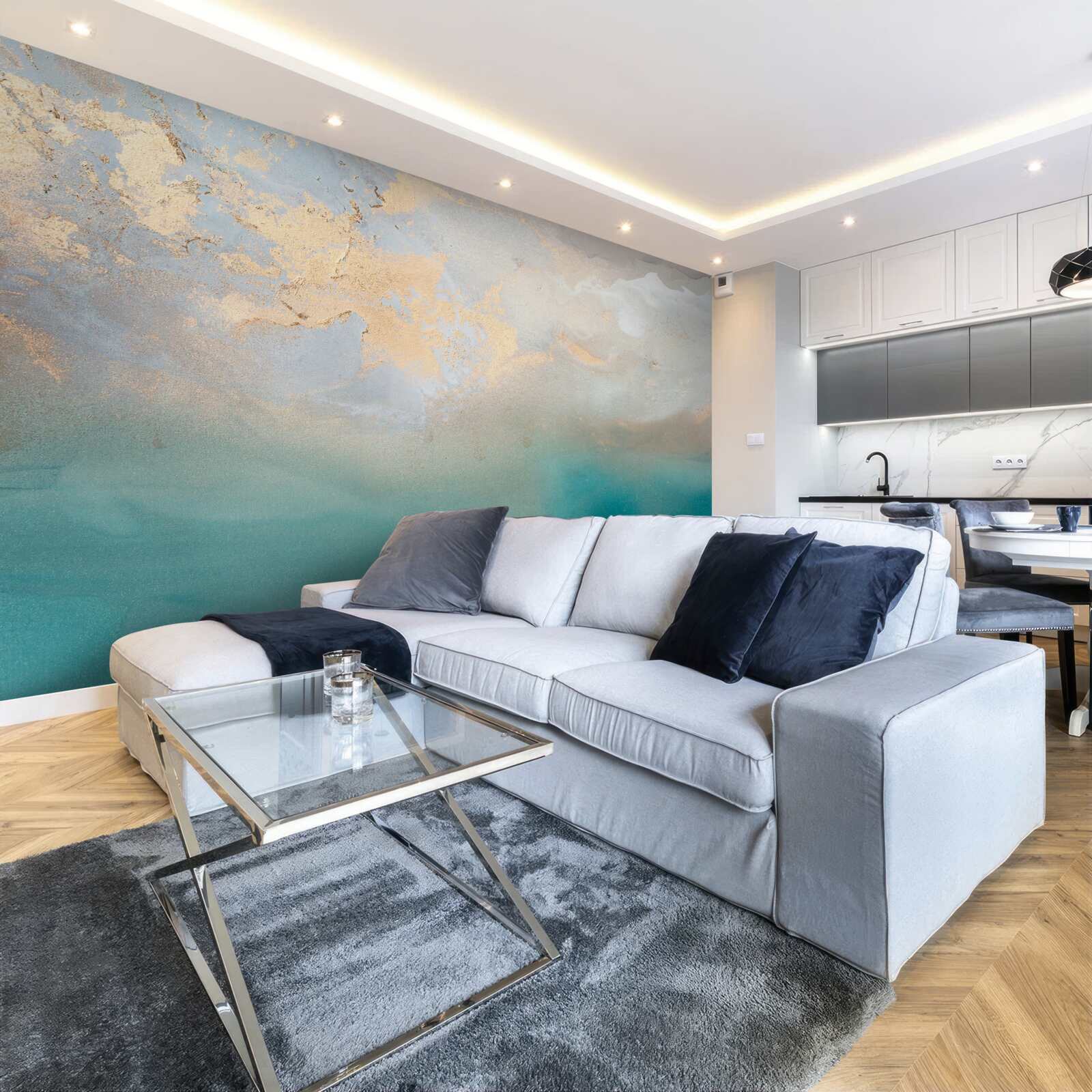 Fototapeta tyrkysovo sfarbené morské vlny prudko zúria