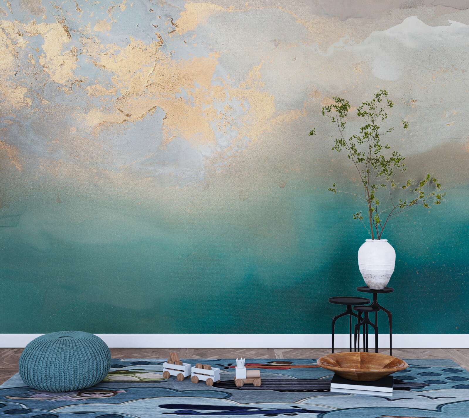 Fototapeta tyrkysovo sfarbené morské vlny prudko zúria