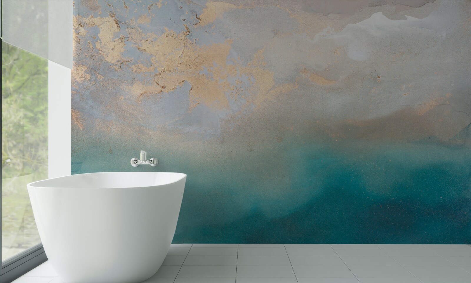 Fototapeta tyrkysovo sfarbené morské vlny prudko zúria