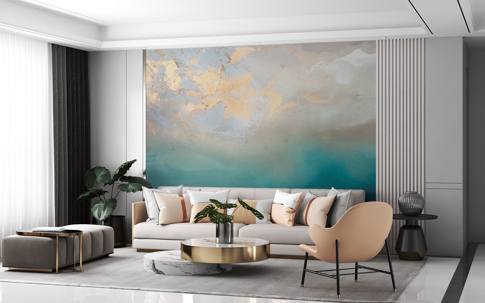 Fototapeta tyrkysovo sfarbené morské vlny prudko zúria