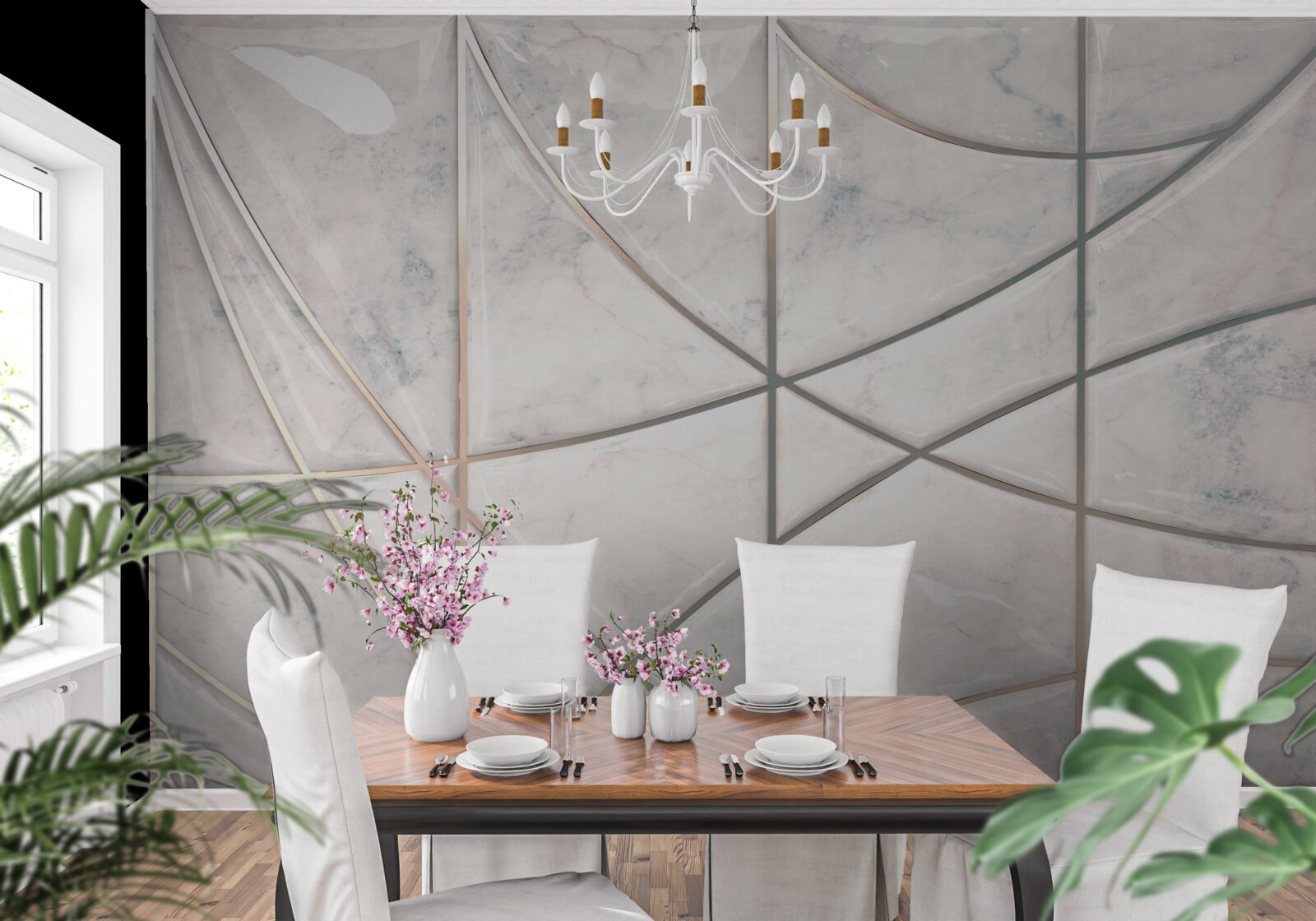 Fototapeta hladké a vyhladené krivky sú umiestnené na svetlom pozadí