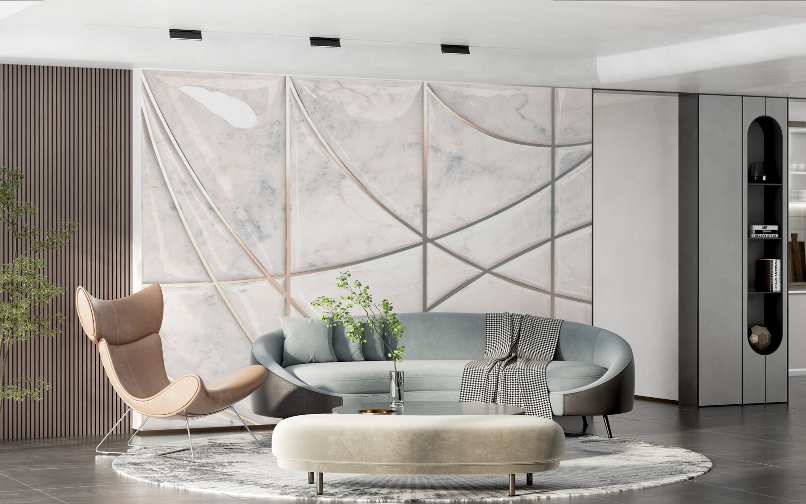 Fototapeta hladké a vyhladené krivky sú umiestnené na svetlom pozadí