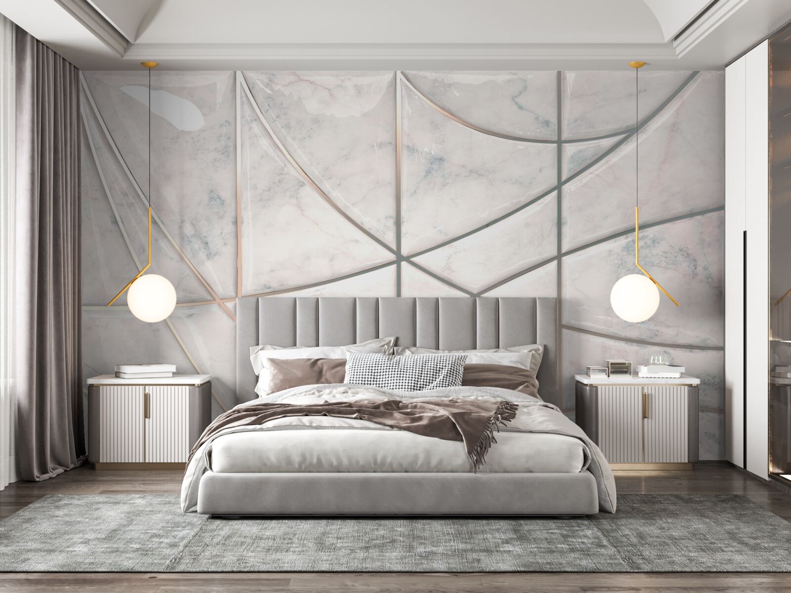 Fototapeta hladké a vyhladené krivky sú umiestnené na svetlom pozadí