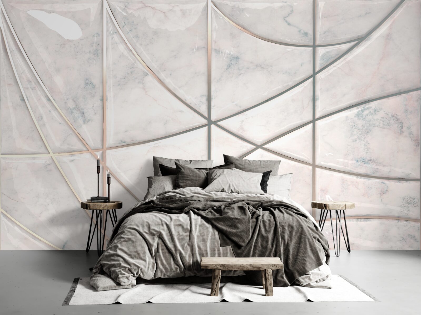 Fototapeta hladké a vyhladené krivky sú umiestnené na svetlom pozadí