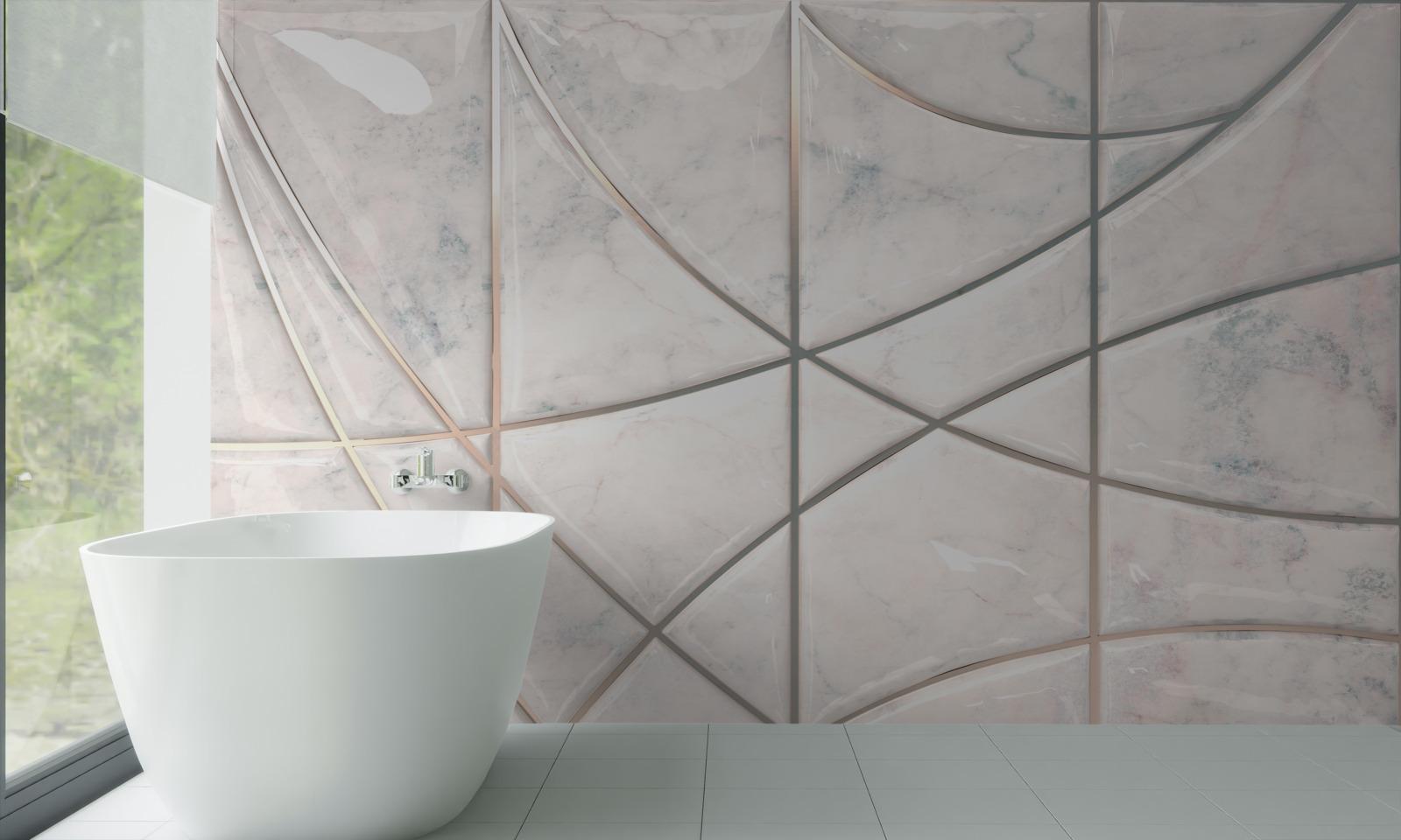 Fototapeta hladké a vyhladené krivky sú umiestnené na svetlom pozadí