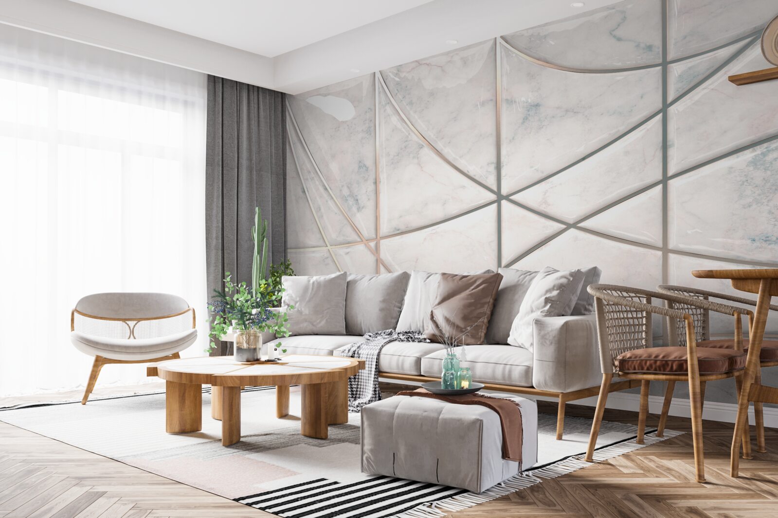 Fototapeta hladké a vyhladené krivky sú umiestnené na svetlom pozadí