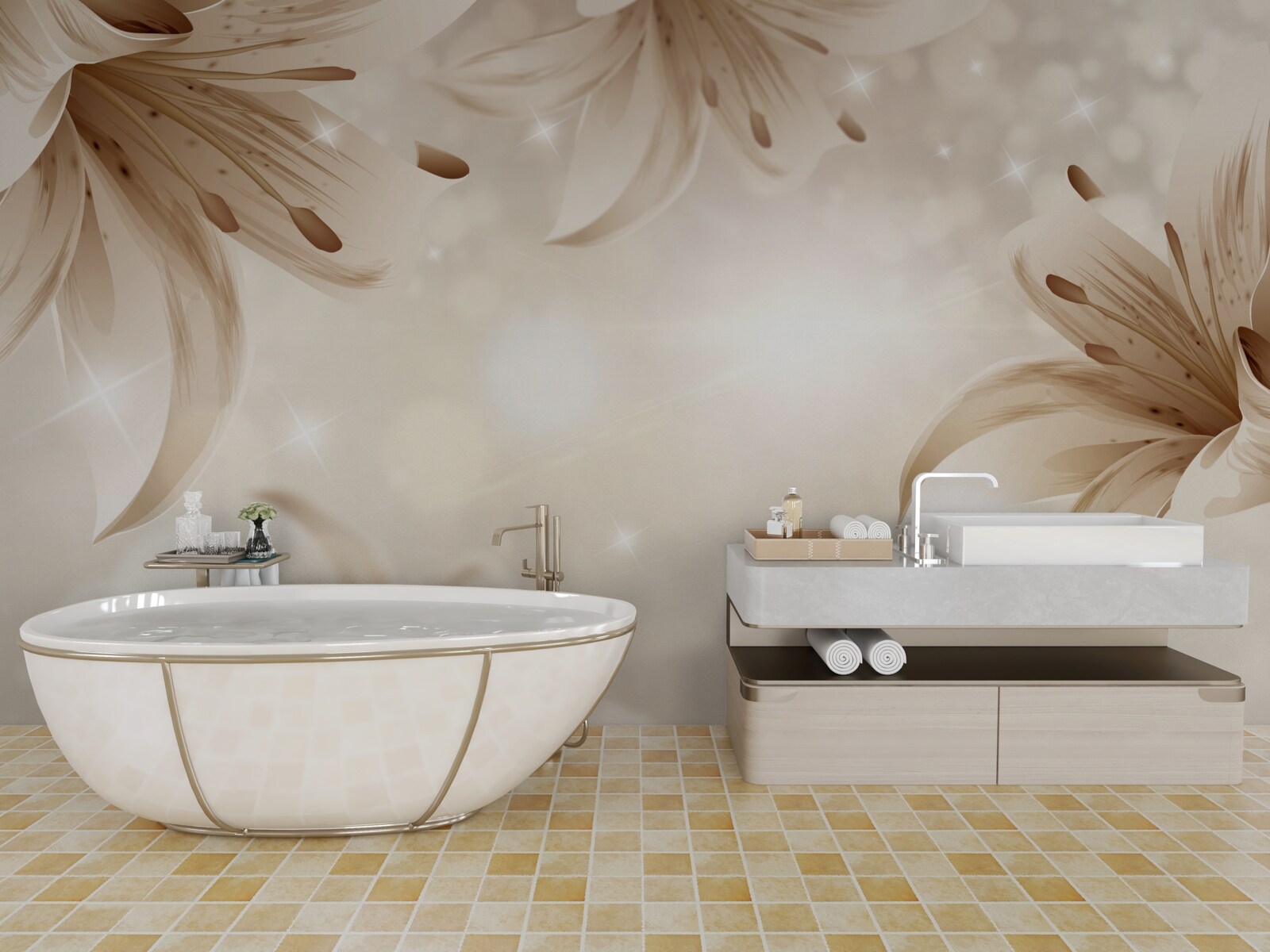 Fototapeta jemná kytica svetlých ľalií