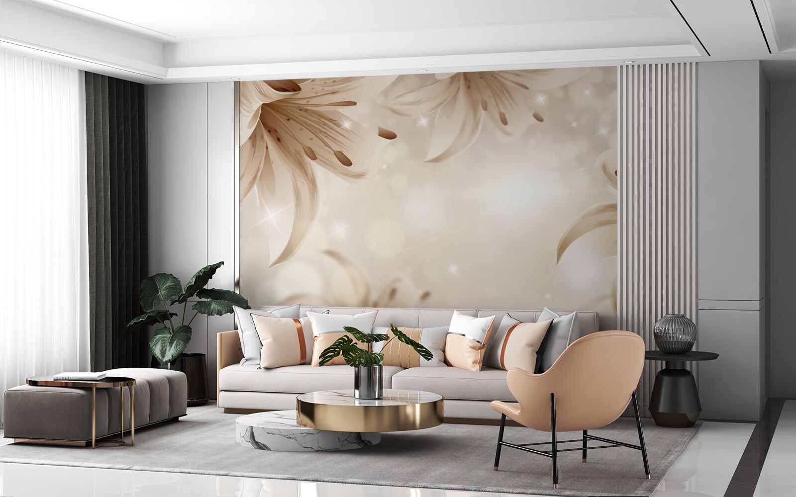 Fototapeta jemná kytica svetlých ľalií