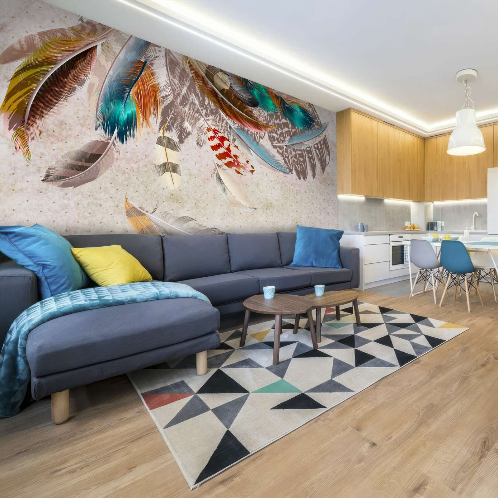 Fototapeta padajúce rôznofarebné perie