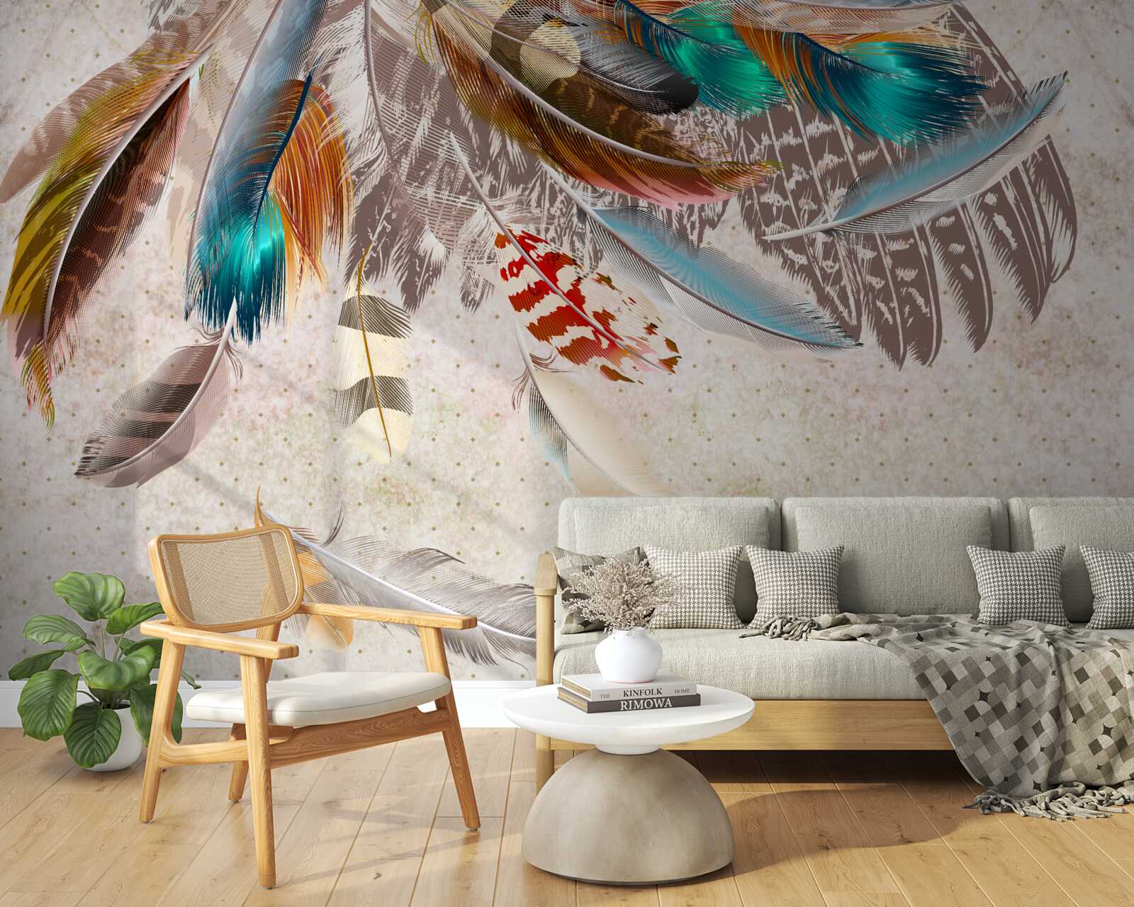 Fototapeta padajúce rôznofarebné perie