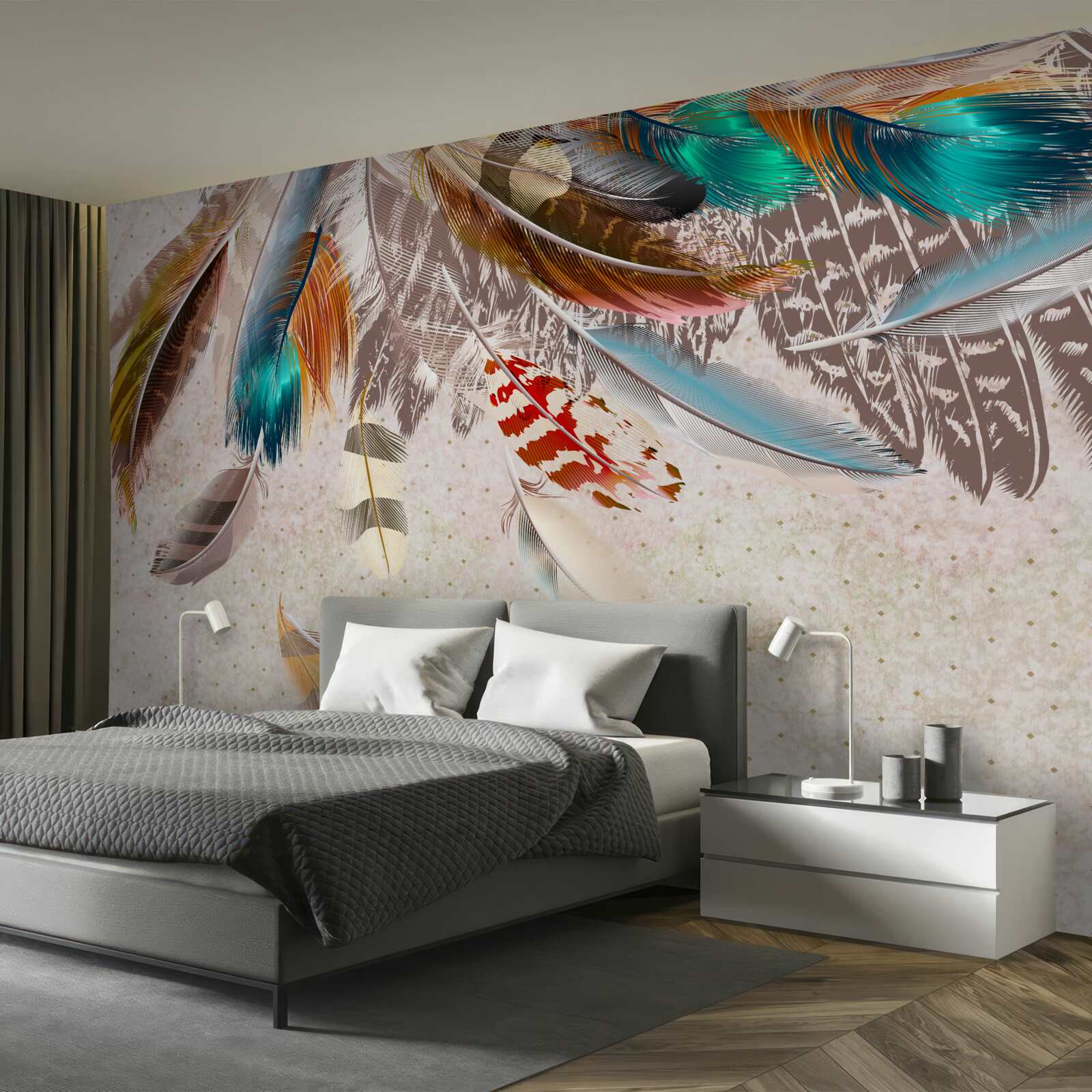 Fototapeta padajúce rôznofarebné perie