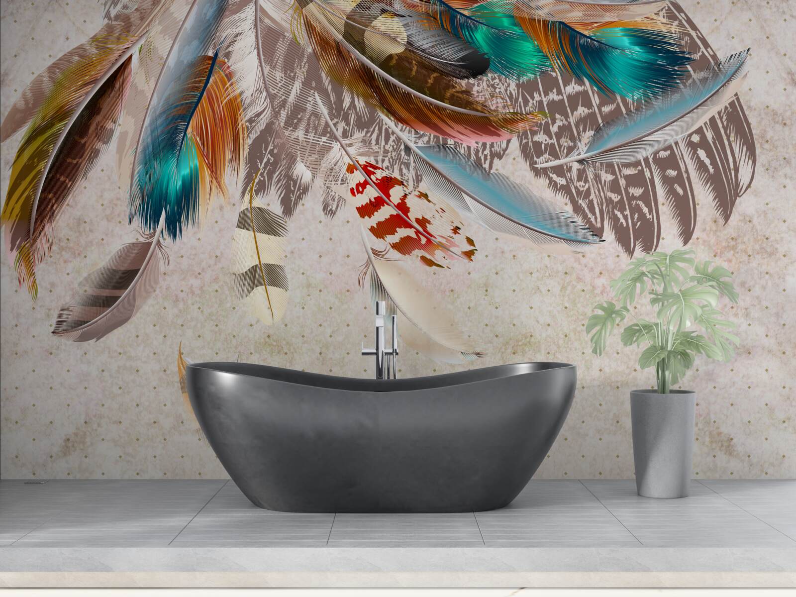 Fototapeta padajúce rôznofarebné perie