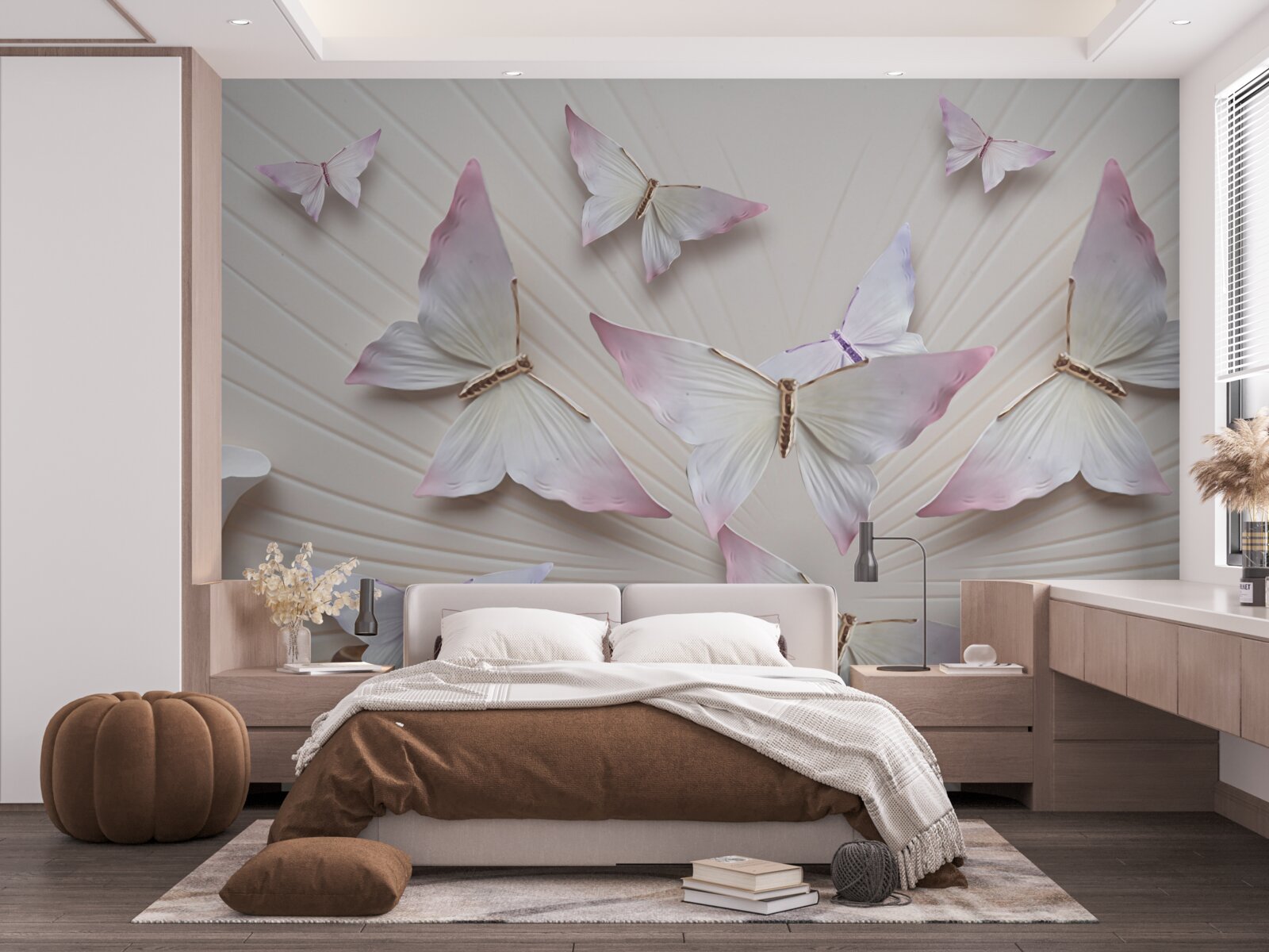 Fototapeta kŕdeľ motýľov stúpajúci k oblohe