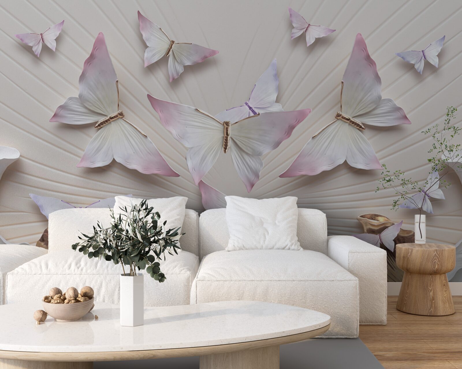 Fototapeta kŕdeľ motýľov stúpajúci k oblohe