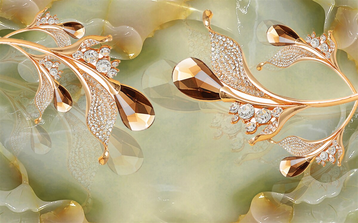 Fototapeta zdobené zlaté vetvičky