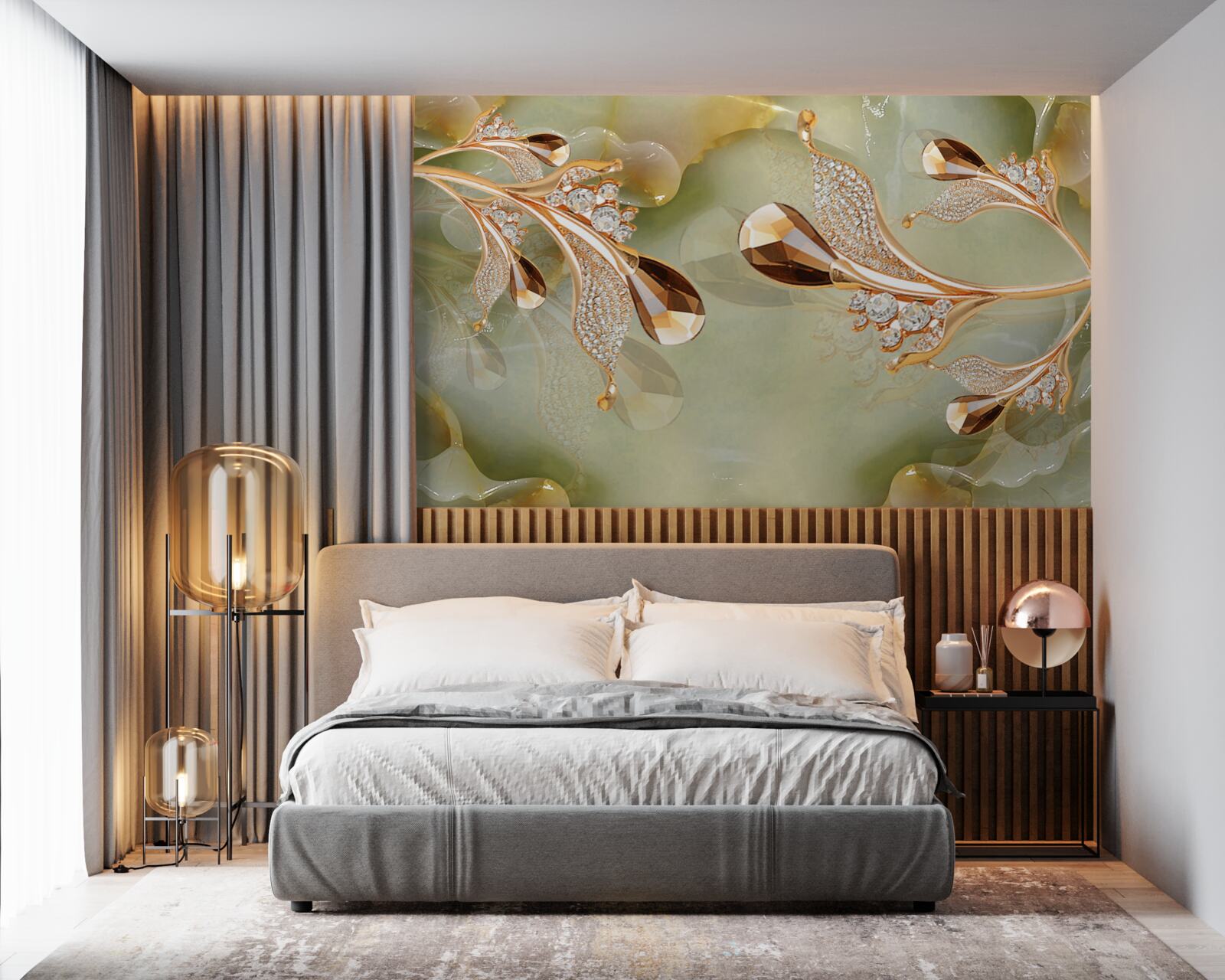 Fototapeta zdobené zlaté vetvičky