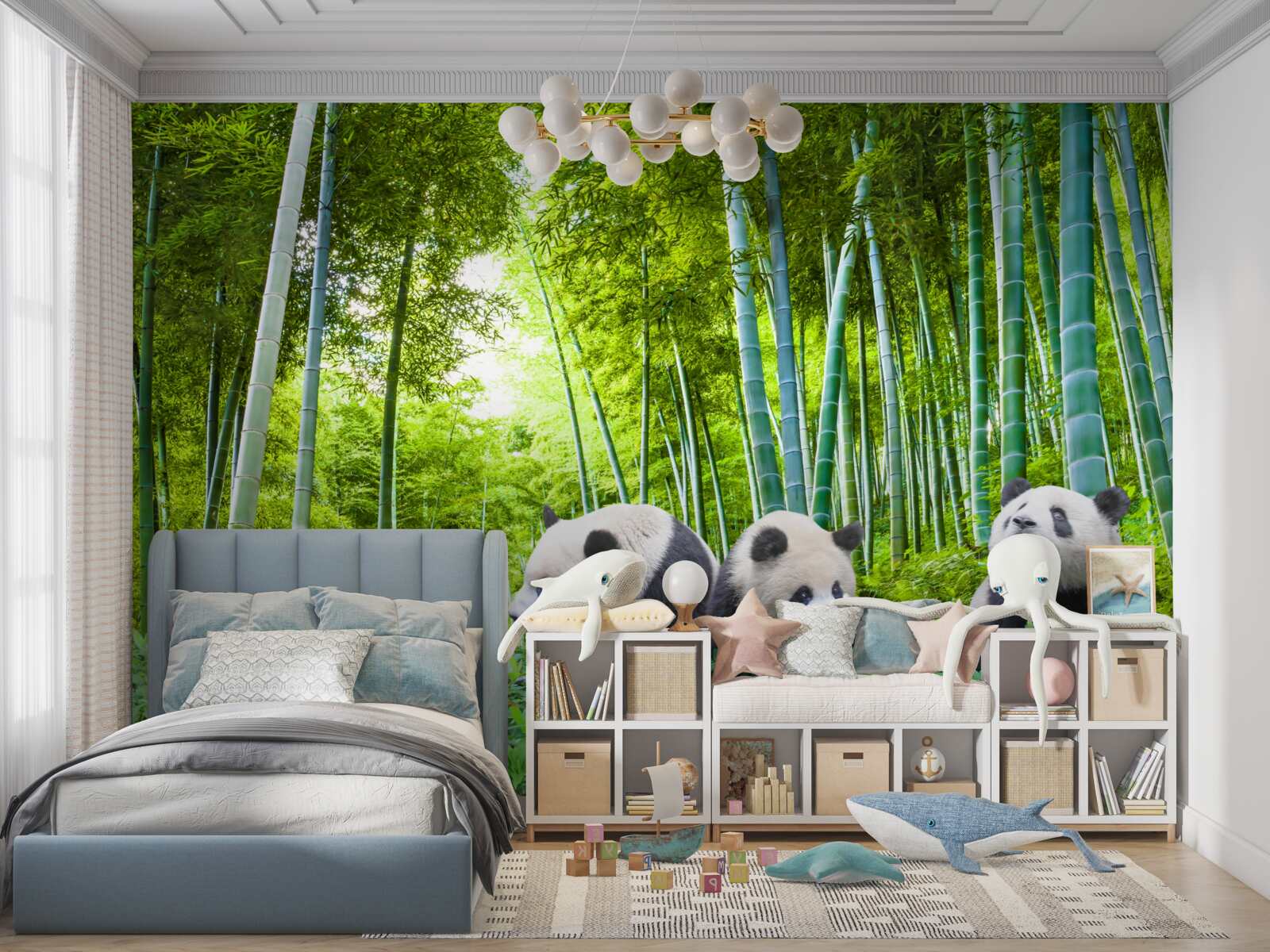 Fototapeta bambusový les plný pánd