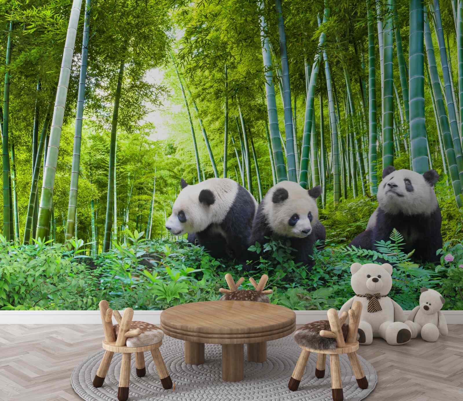 Fototapeta bambusový les plný pánd