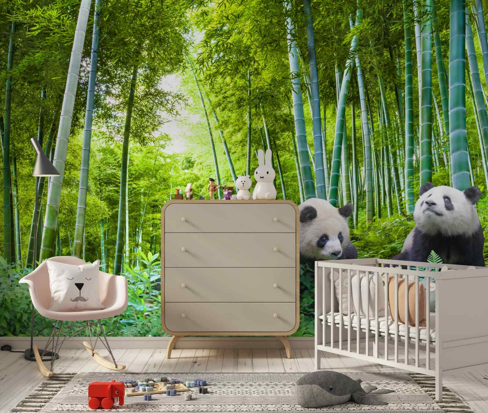 Fototapeta bambusový les plný pánd