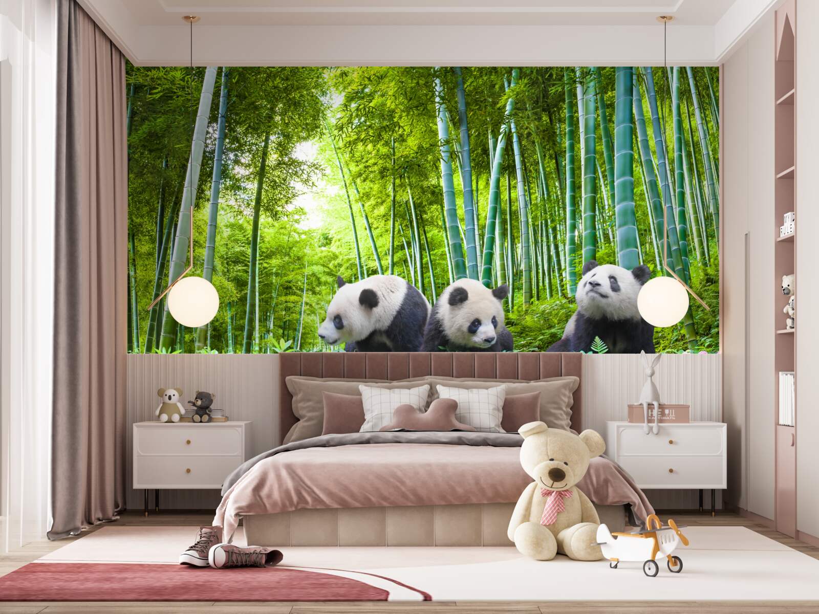 Fototapeta bambusový les plný pánd