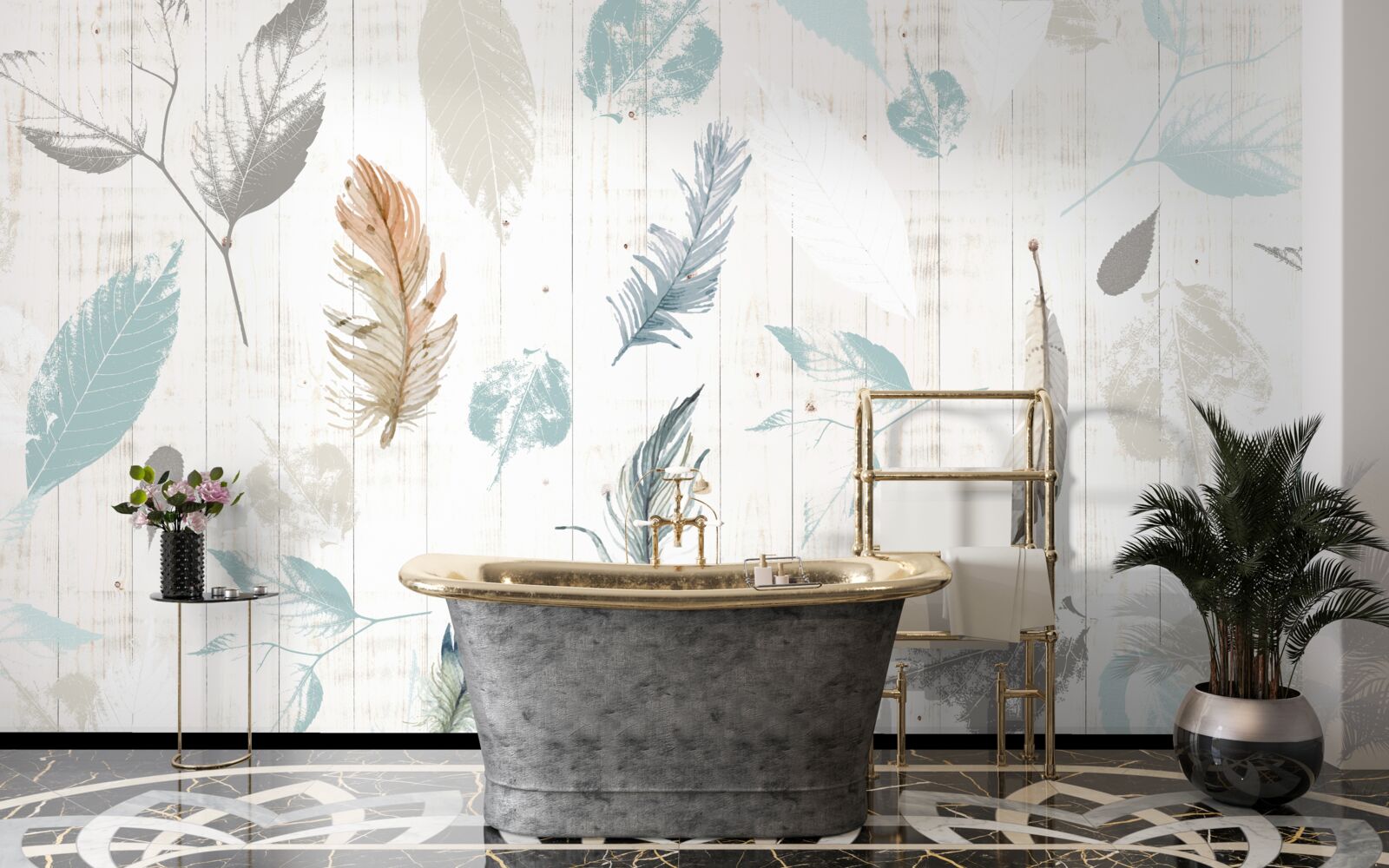 Fototapeta Stopy jesenných tropických listov