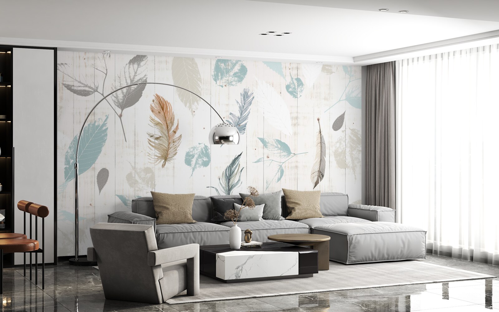 Fototapeta Stopy jesenných tropických listov