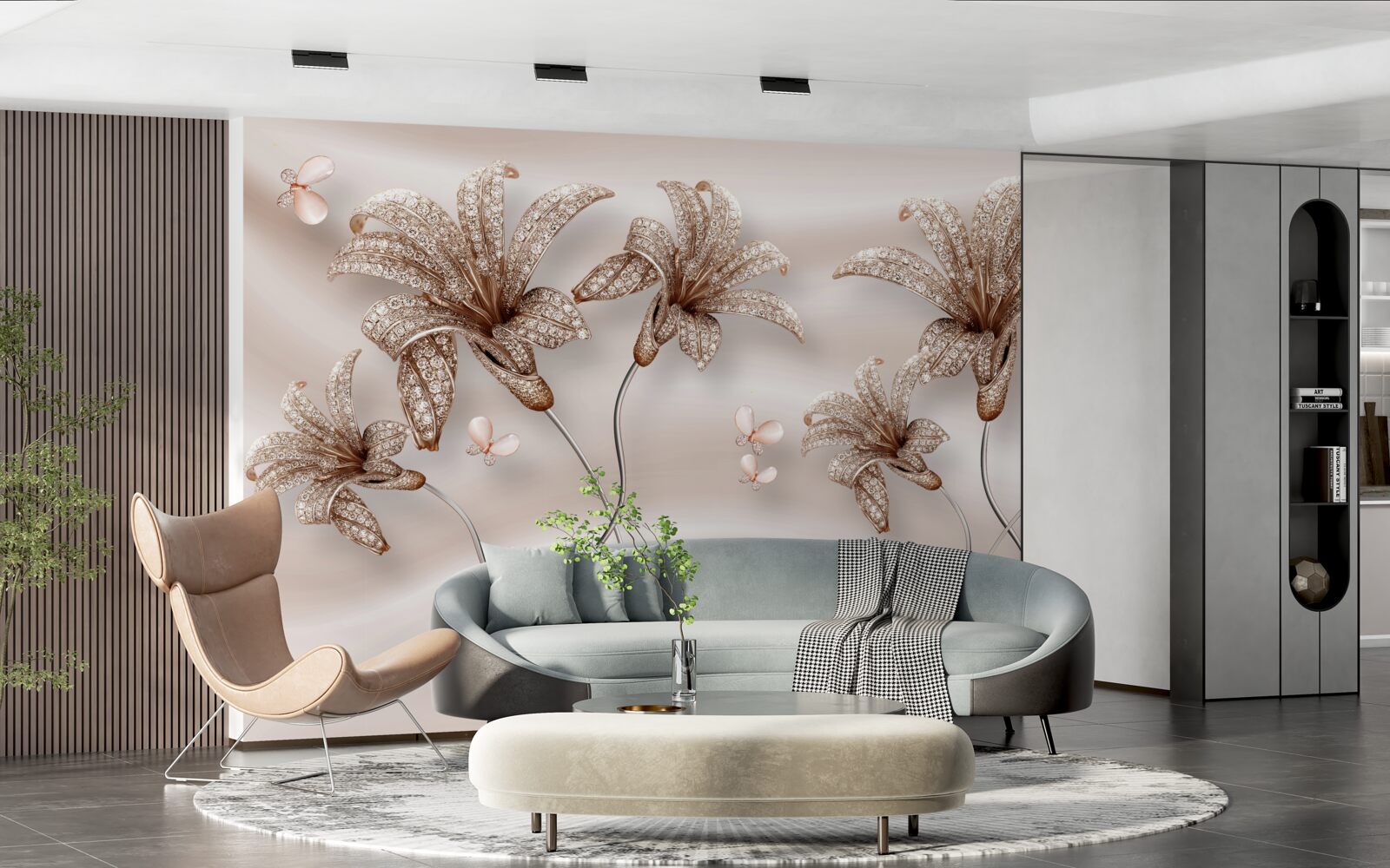 Fototapeta elegantné kvety ľalie na hodvábnom plátne