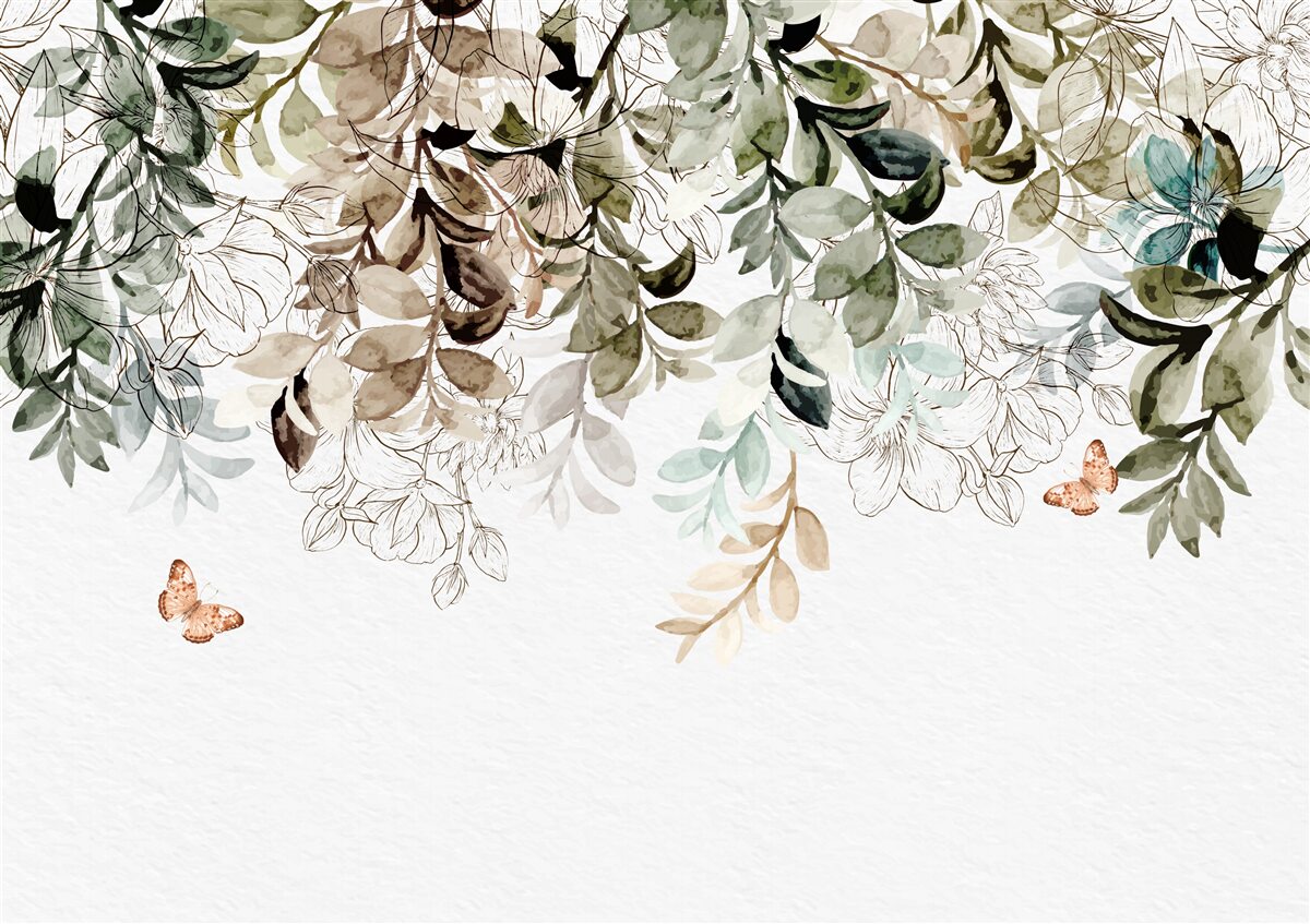 Fototapeta pod hustou pokrývkou listov krúžia motýle