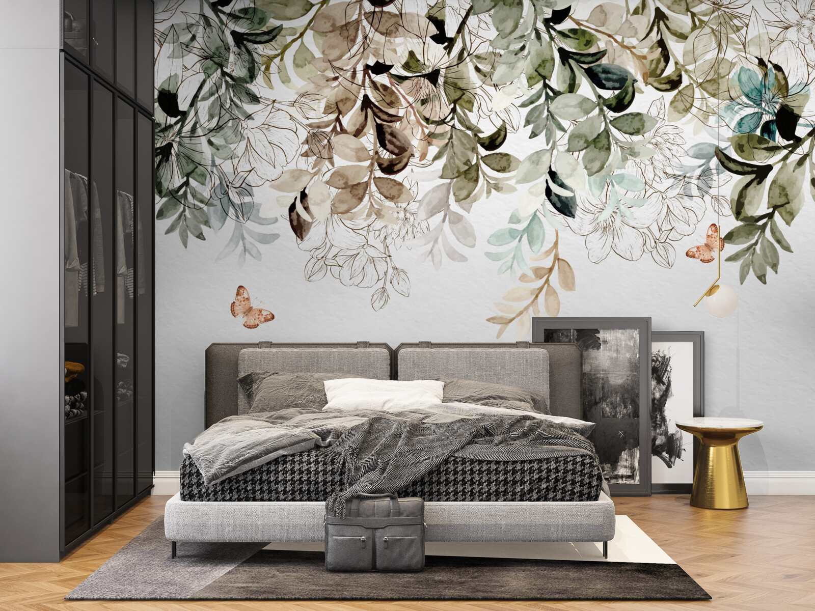 Fototapeta pod hustou pokrývkou listov krúžia motýle