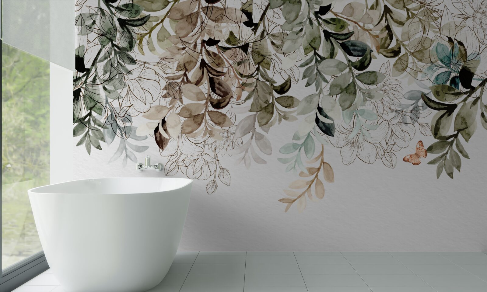 Fototapeta pod hustou pokrývkou listov krúžia motýle